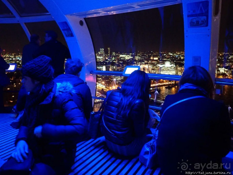 Огни ночного Лондона с феерического колеса обозрения