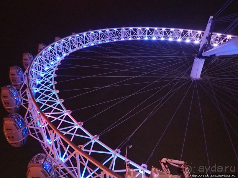 Огни ночного Лондона с феерического колеса обозрения