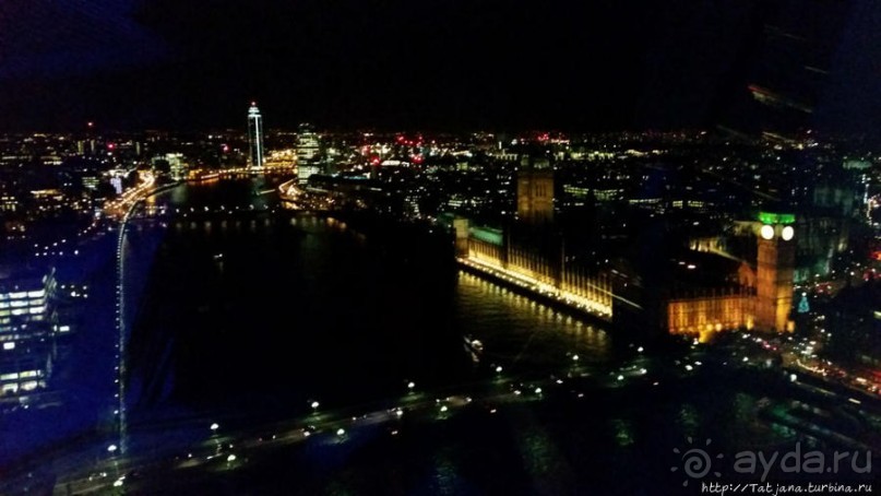 Огни ночного Лондона с феерического колеса обозрения