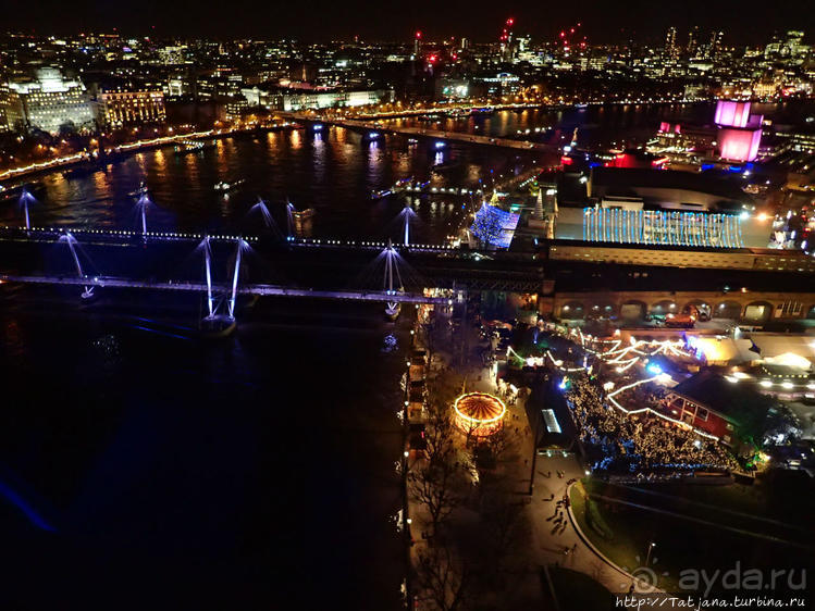 Огни ночного Лондона с феерического колеса обозрения