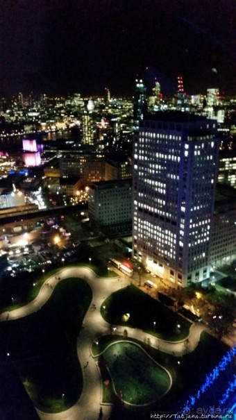 Огни ночного Лондона с феерического колеса обозрения