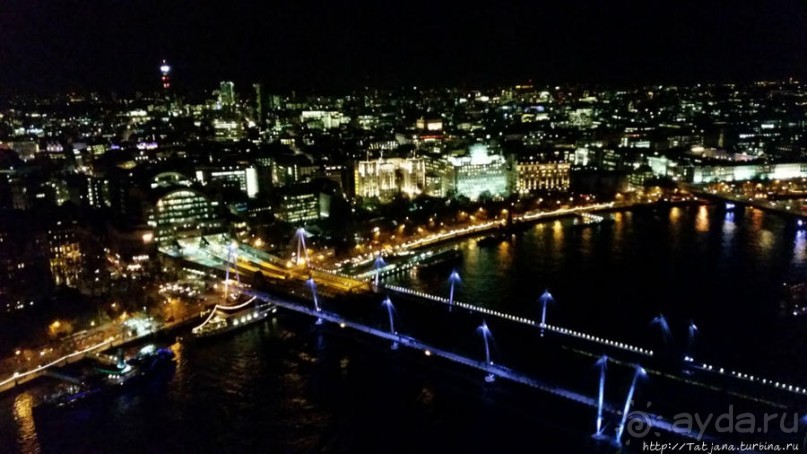 Огни ночного Лондона с феерического колеса обозрения