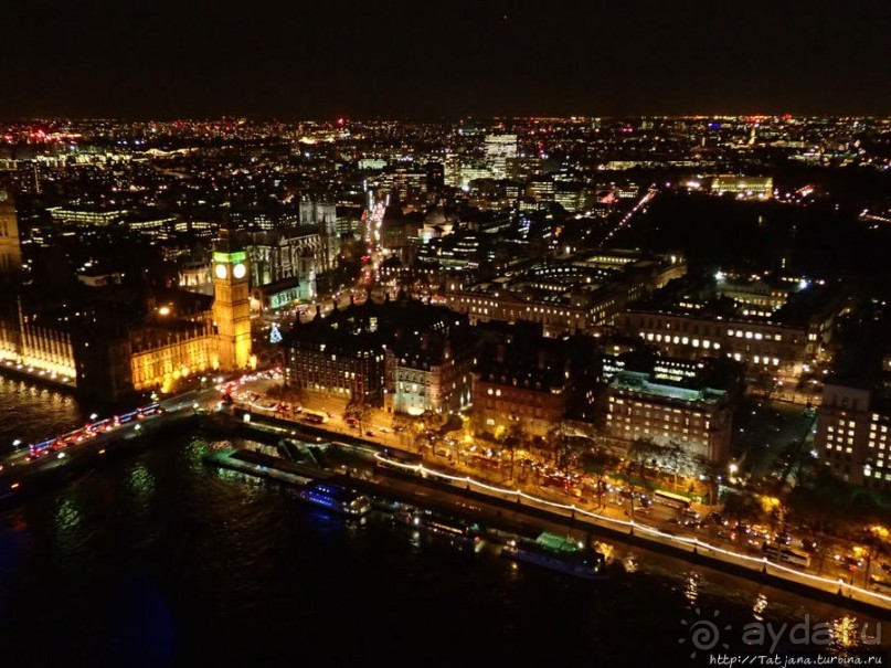 Огни ночного Лондона с феерического колеса обозрения