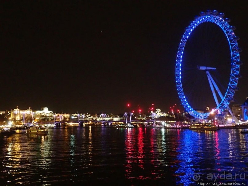 Огни ночного Лондона с феерического колеса обозрения