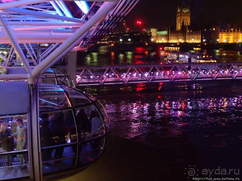Огни ночного Лондона с феерического колеса обозрения