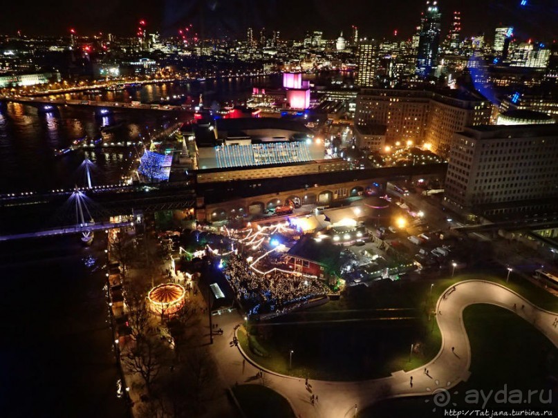 Огни ночного Лондона с феерического колеса обозрения