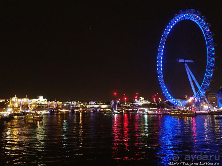Огни ночного Лондона с феерического колеса обозрения
