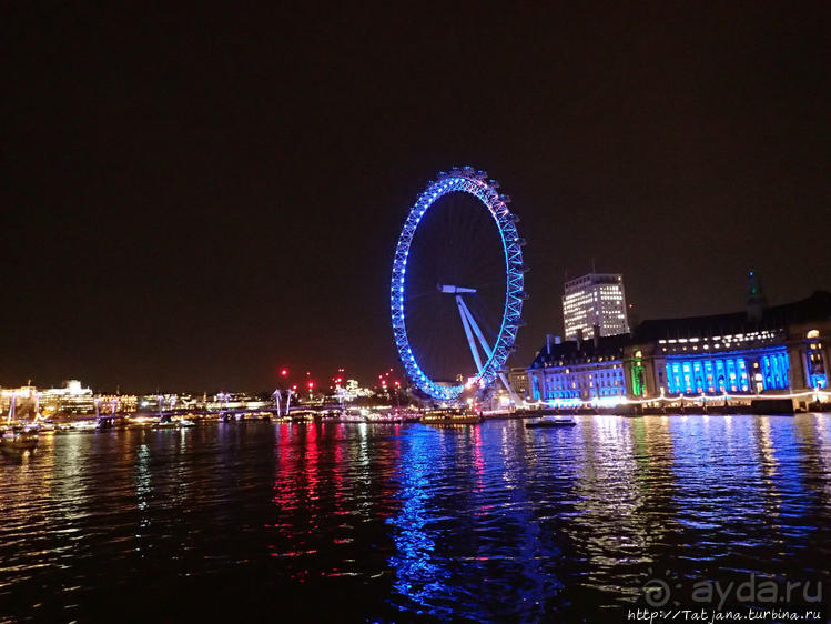 Огни ночного Лондона с феерического колеса обозрения