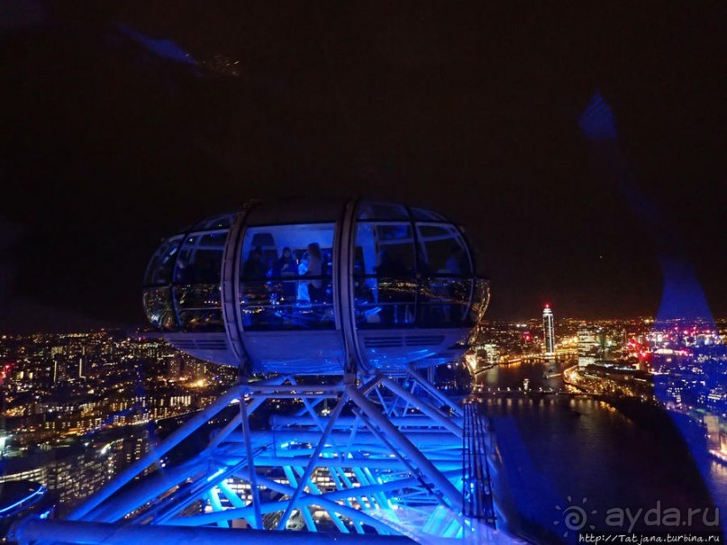 Огни ночного Лондона с феерического колеса обозрения