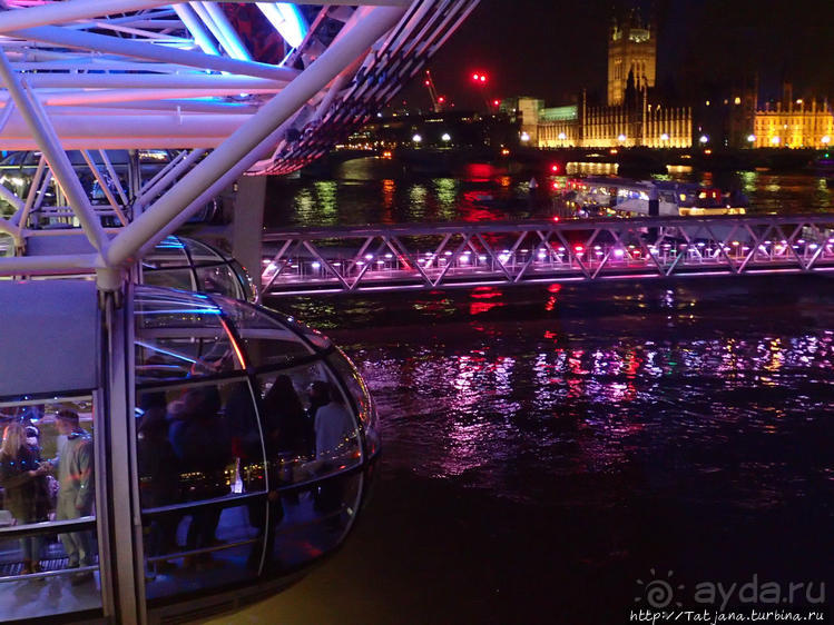 Огни ночного Лондона с феерического колеса обозрения