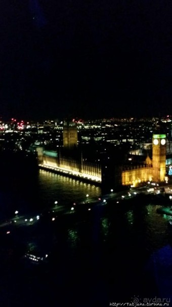 Огни ночного Лондона с феерического колеса обозрения