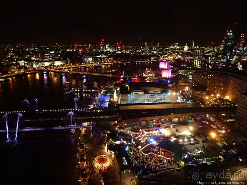 Огни ночного Лондона с феерического колеса обозрения