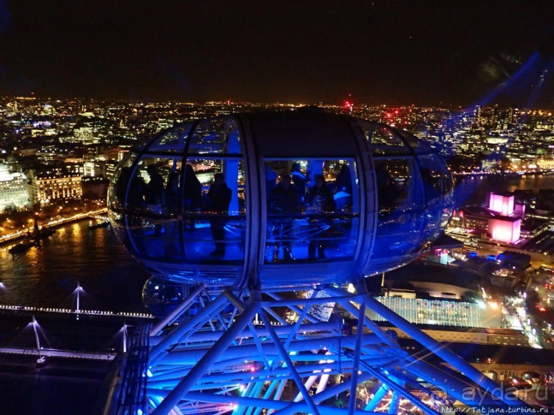 Огни ночного Лондона с феерического колеса обозрения