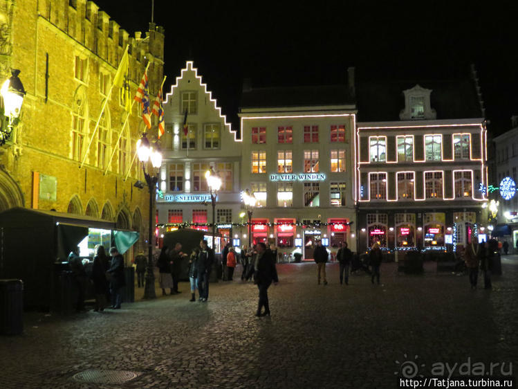 Таинственные улочки ночного Брюгге