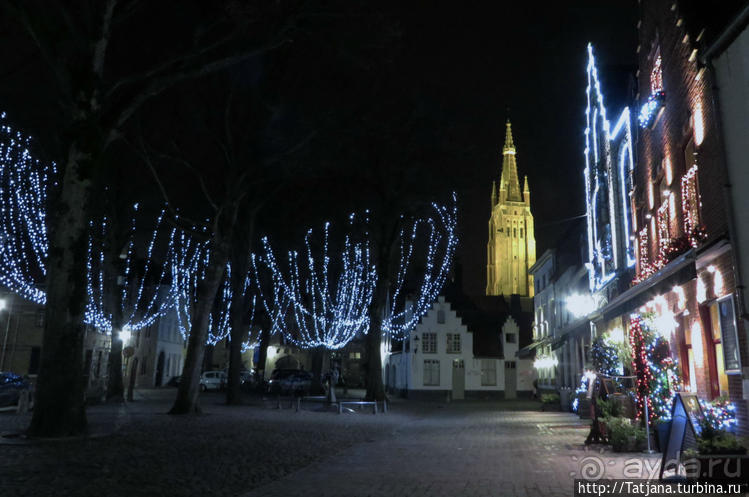 Таинственные улочки ночного Брюгге