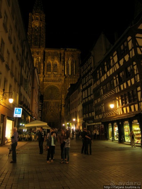Страсбург в ночных огнях