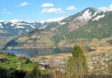 Вид на озеро Цель-ам-Зее с горнолыжного подьемника