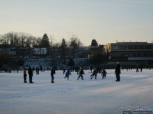 Наконец - то замерз "Уточкин" пруд... и все идут на каток