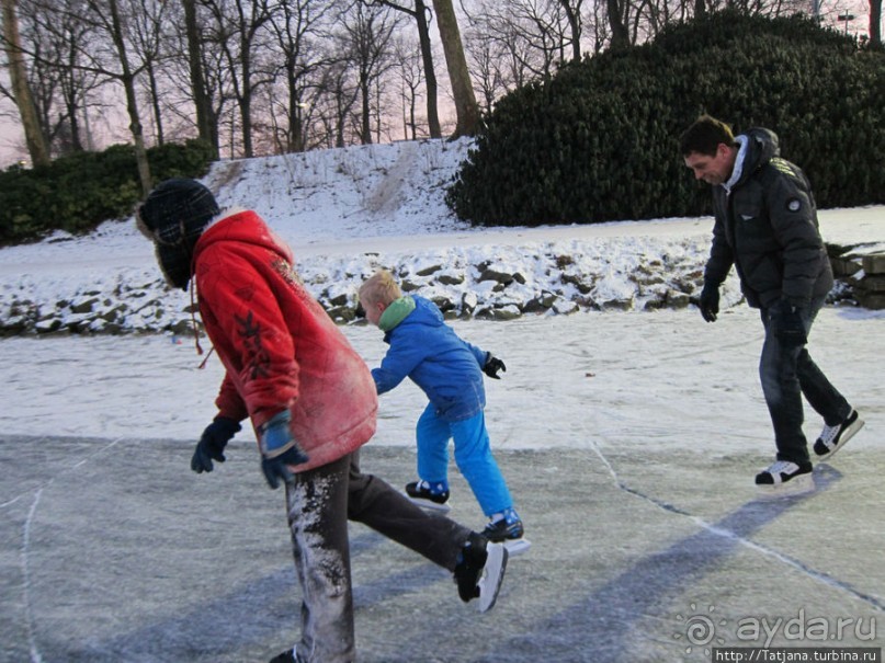 Наконец - то замерз "Уточкин" пруд... и все идут на каток