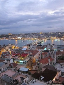 Прекрасный вид сверху с башни Галата