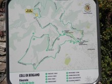 Бергамо - замок San Vigilio и холмы за городом