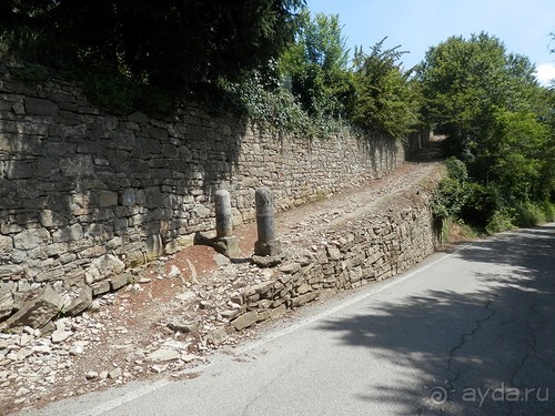 Бергамо - замок San Vigilio и холмы за городом