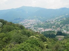 Бергамо - замок San Vigilio и холмы за городом