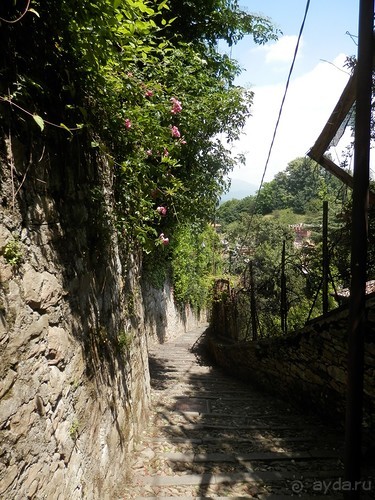 Бергамо - замок San Vigilio и холмы за городом