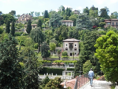 Бергамо - замок San Vigilio и холмы за городом