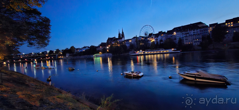 Альбом истории "Базель, Швейцария. Ночной город."
