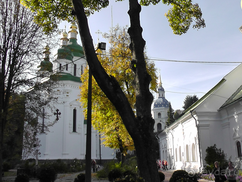 Киев, Ботанический сад. Весна-лето, осень-зима, а в середине Вечность! Вечность - Выдубицкого монастыря.