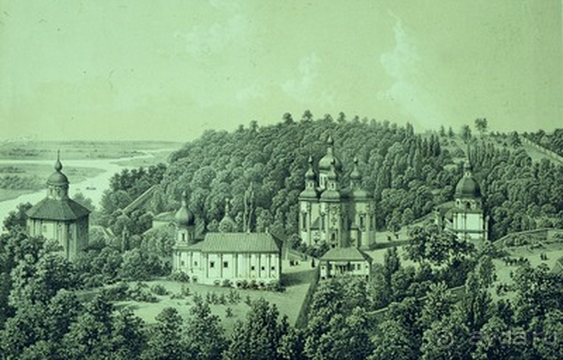 Киев, Ботанический сад. Весна-лето, осень-зима, а в середине Вечность! Вечность - Выдубицкого монастыря.