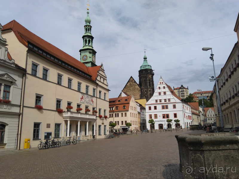 Дрезден, Германия. Саксонская Швейцария - город Пирна над Эльбой.