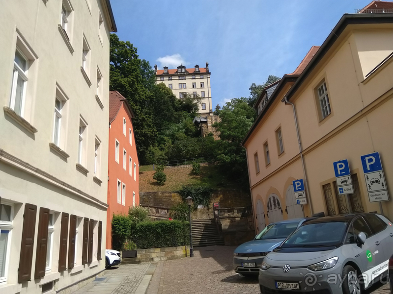 Дрезден, Германия. Саксонская Швейцария - город Пирна над Эльбой.