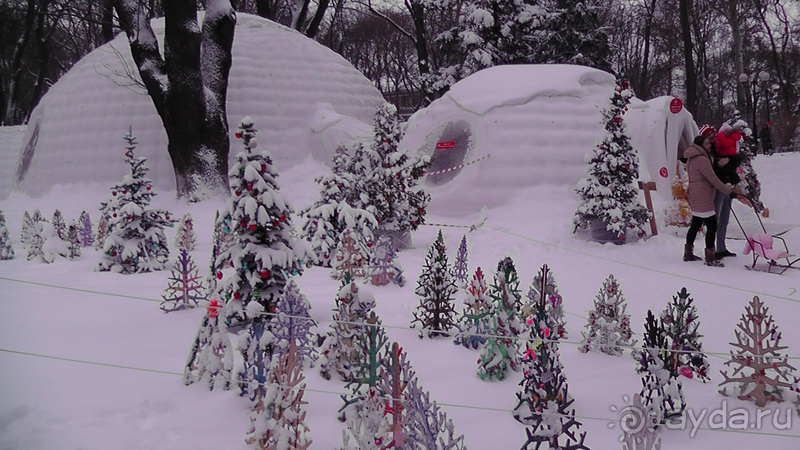 Киев - Мариинский парк, Михайловская и Софийская площади  - снежное царство 2017 года