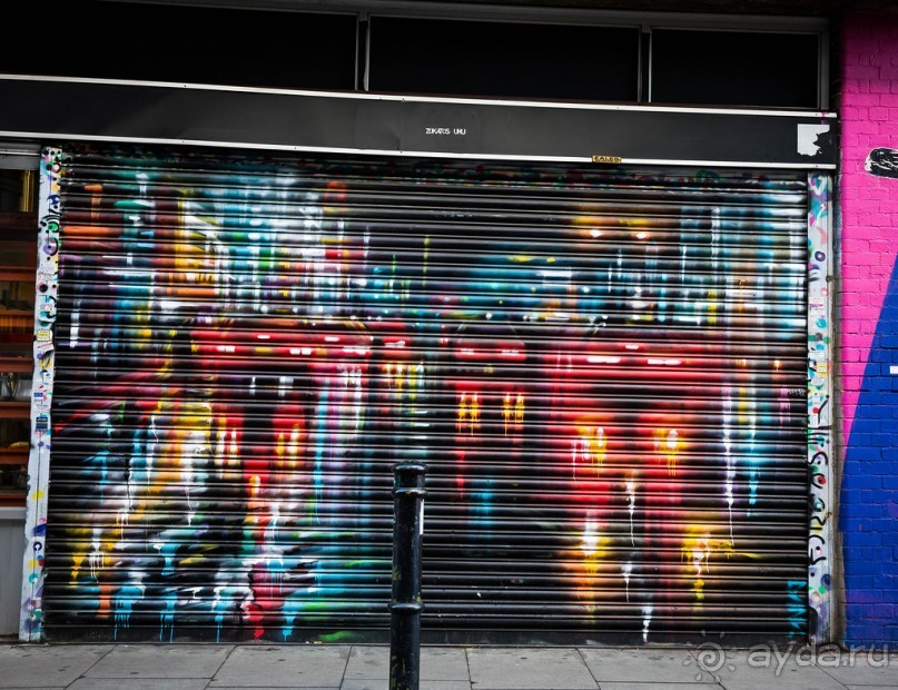 STREET ART В ЛОНДОНЕ В НОЯБРЕ 2016 В РАЙОНЕ ALDGATE EAST