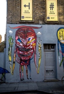 STREET ART В ЛОНДОНЕ В НОЯБРЕ 2016 В РАЙОНЕ ALDGATE EAST