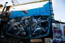 STREET ART В ЛОНДОНЕ В НОЯБРЕ 2016 В РАЙОНЕ ALDGATE EAST