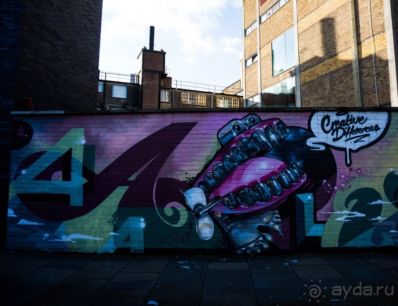 STREET ART В ЛОНДОНЕ В НОЯБРЕ 2016 В РАЙОНЕ ALDGATE EAST