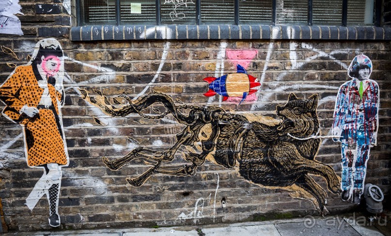 STREET ART В ЛОНДОНЕ В НОЯБРЕ 2016 В РАЙОНЕ ALDGATE EAST