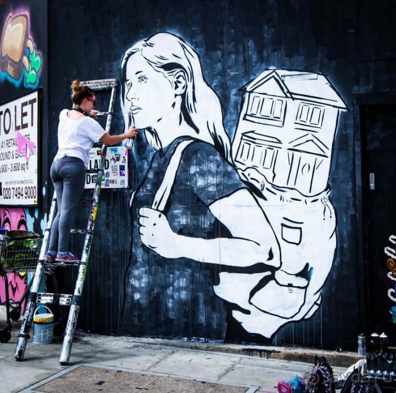 СТРИТ АРТ В КАМДЕНЕ, ЛОНДОН В ИЮЛЕ 2015