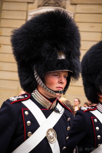 КАРАУЛ ГВАРДЕЙЦЕВ У КОРОЛЕВСКОГО ДВОРЦА В КОПЕНГАГЕНЕ