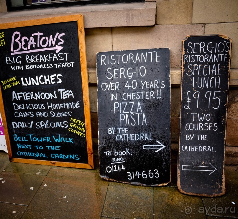 ДОЖДЬ В ЧЕСТЕРЕ - ЗОНТЫ И ВЫВЕСКИ