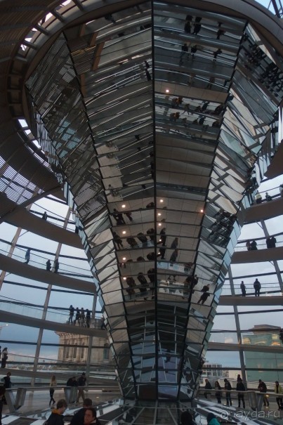 КУПОЛ РЕЙХСТАГА,ПОДНИМАЮТСЯ ПО СПИРАЛИ