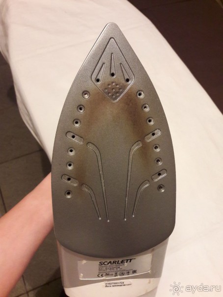 Рабочая поверхность утюга "после" чистки