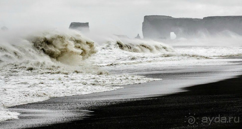 Исланди. Чёрный пляж.