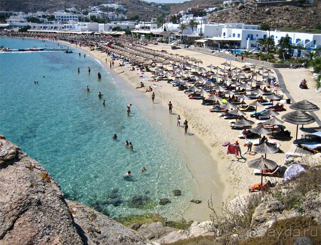 Пляж на острове Миконос