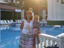 Вид на бассейн утром