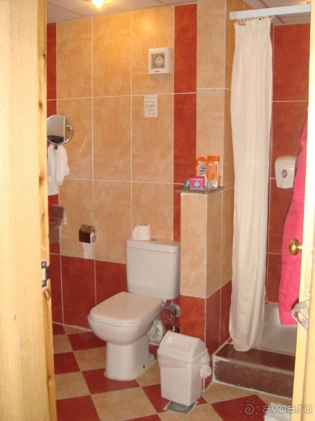 ванная - большая, душевая - за занавеской