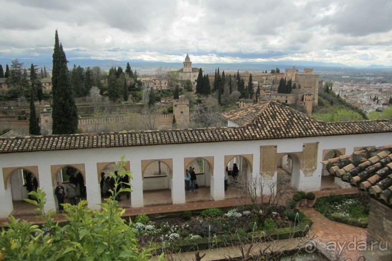 Вид на Альбайсин из садов Генералифе